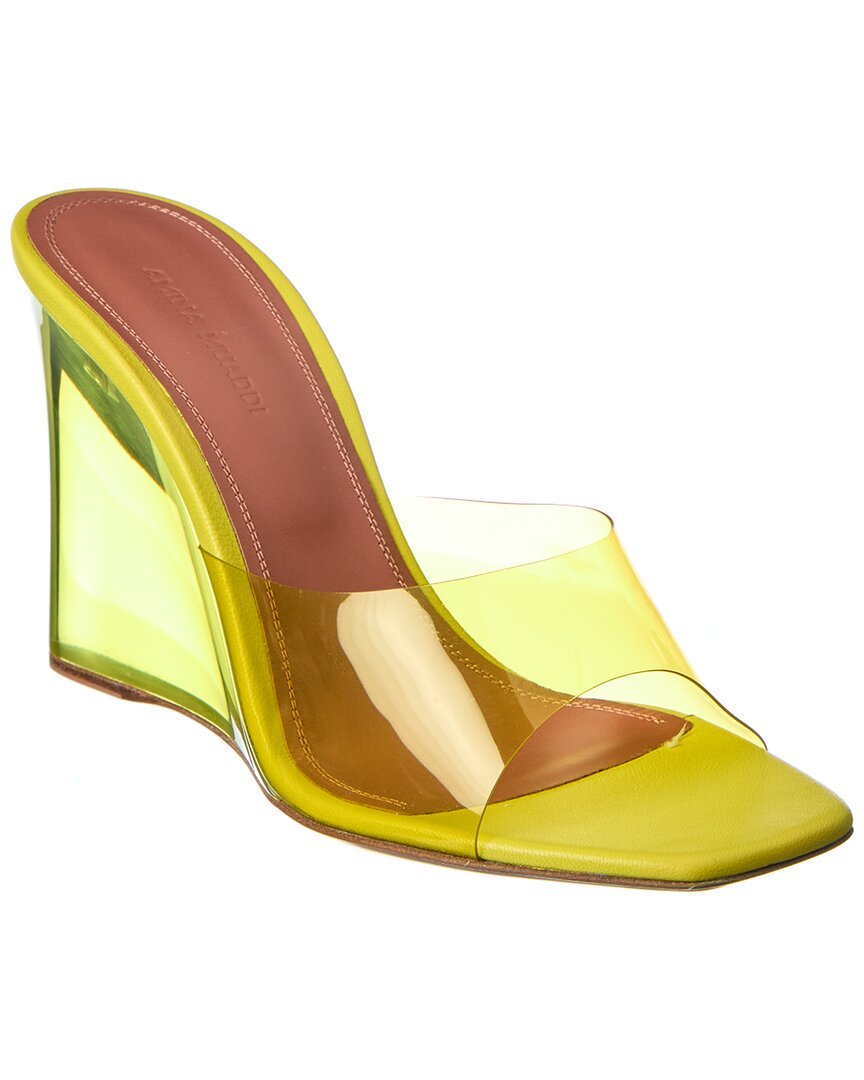 AMINA MUADDI Lupita Vinyl & Leather Wedge Sandal