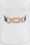 Metal W/rhinestone Elastic Waist Belt