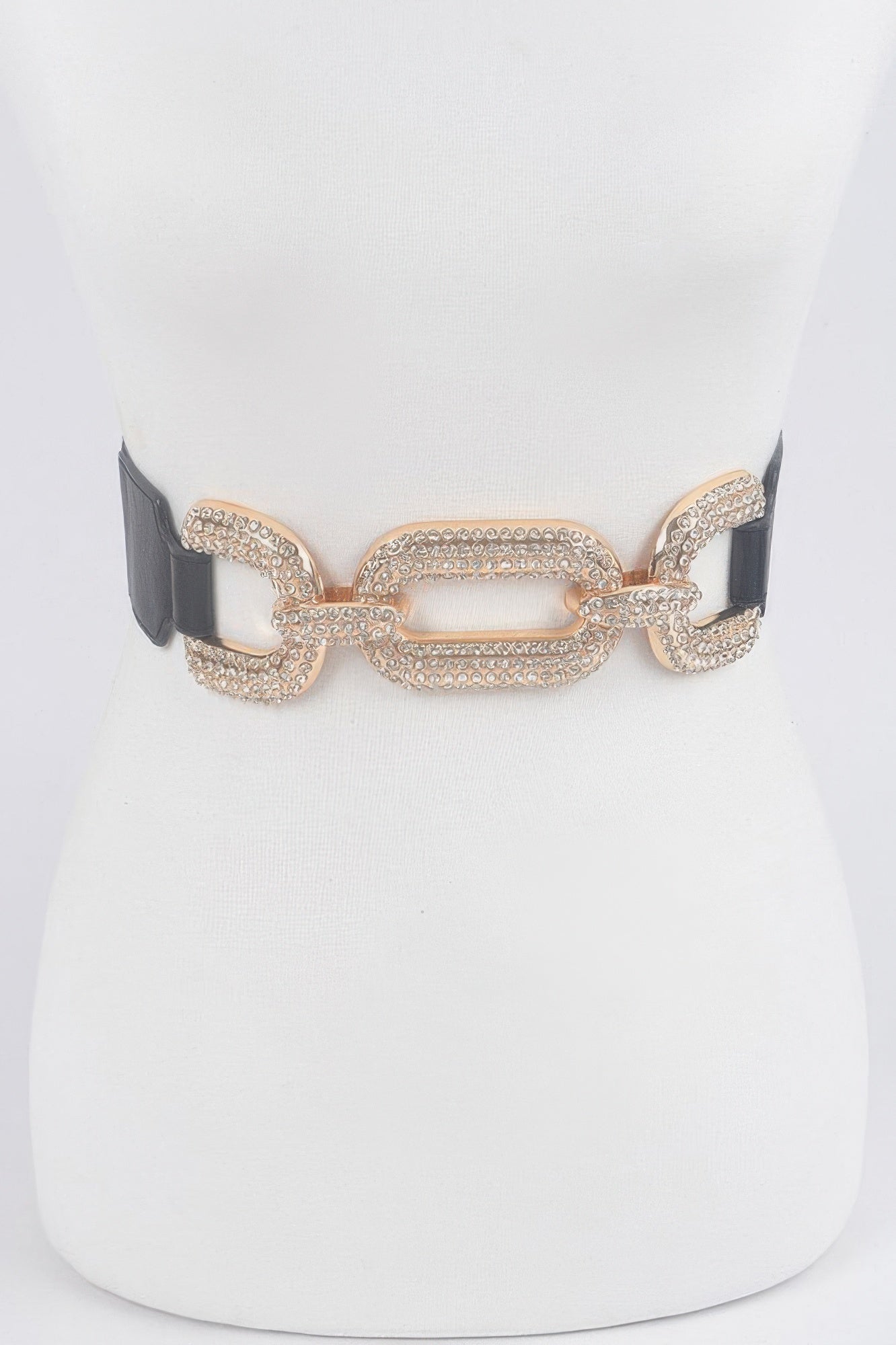 Metal W/rhinestone Elastic Waist Belt