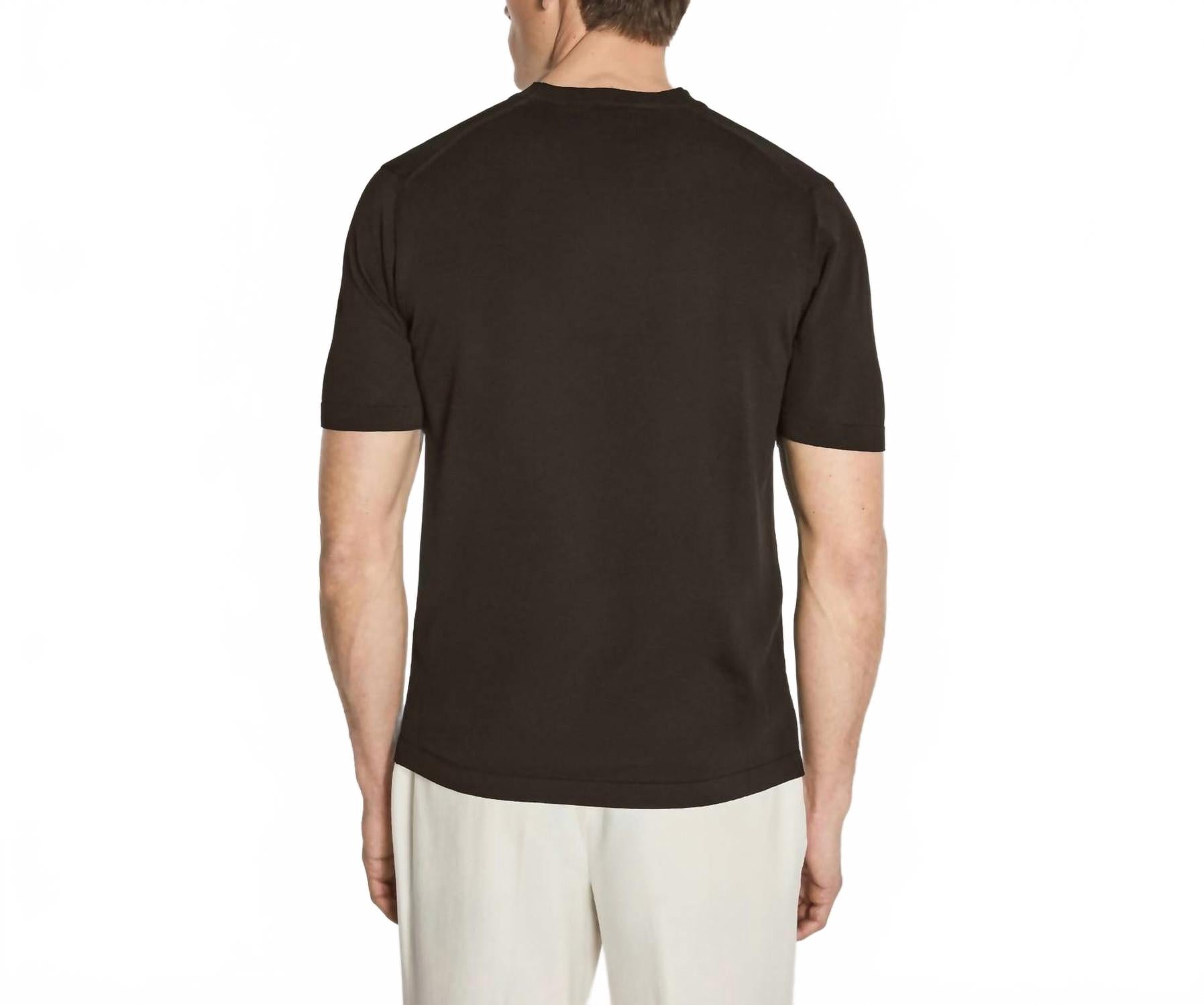 Wellington Crew Neck Tee In Espresso Brown
