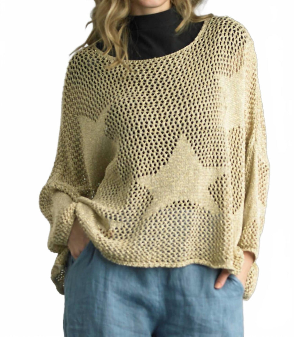 Everyone Can See Long Sleeve Sweater In Gold