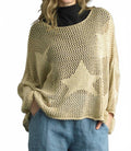 Everyone Can See Long Sleeve Sweater In Gold