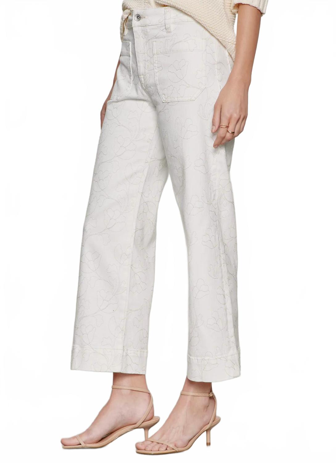 Marine Crop Jeans In Chalk