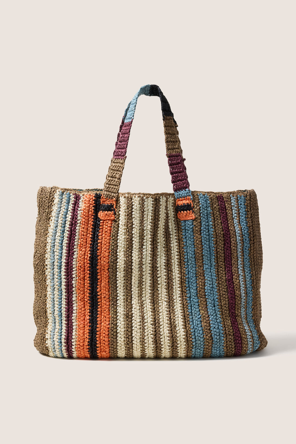 Women's Woven Striped Tote Bag
