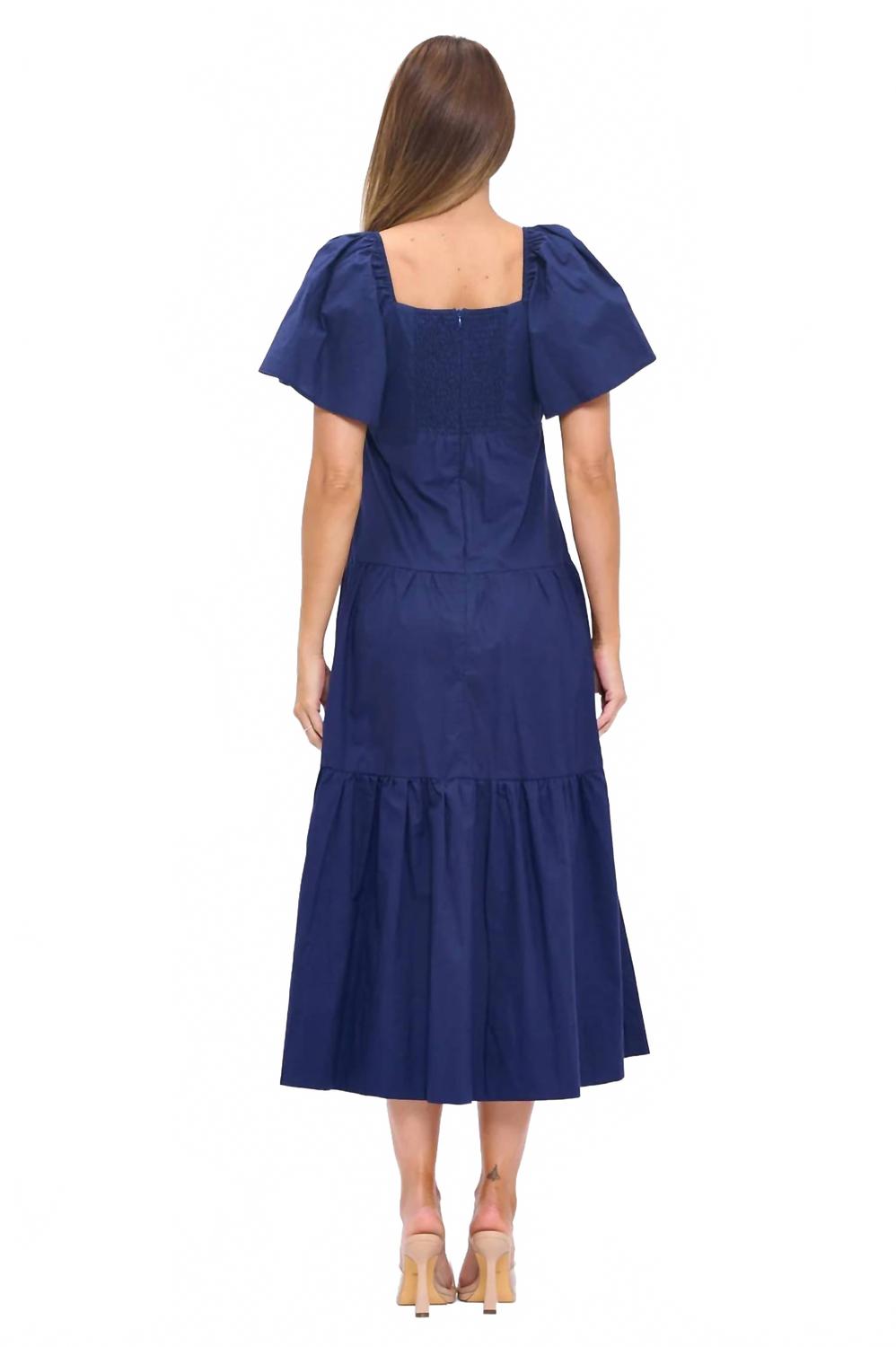 Shirley Scoop Neck Maxi Dress In Blue