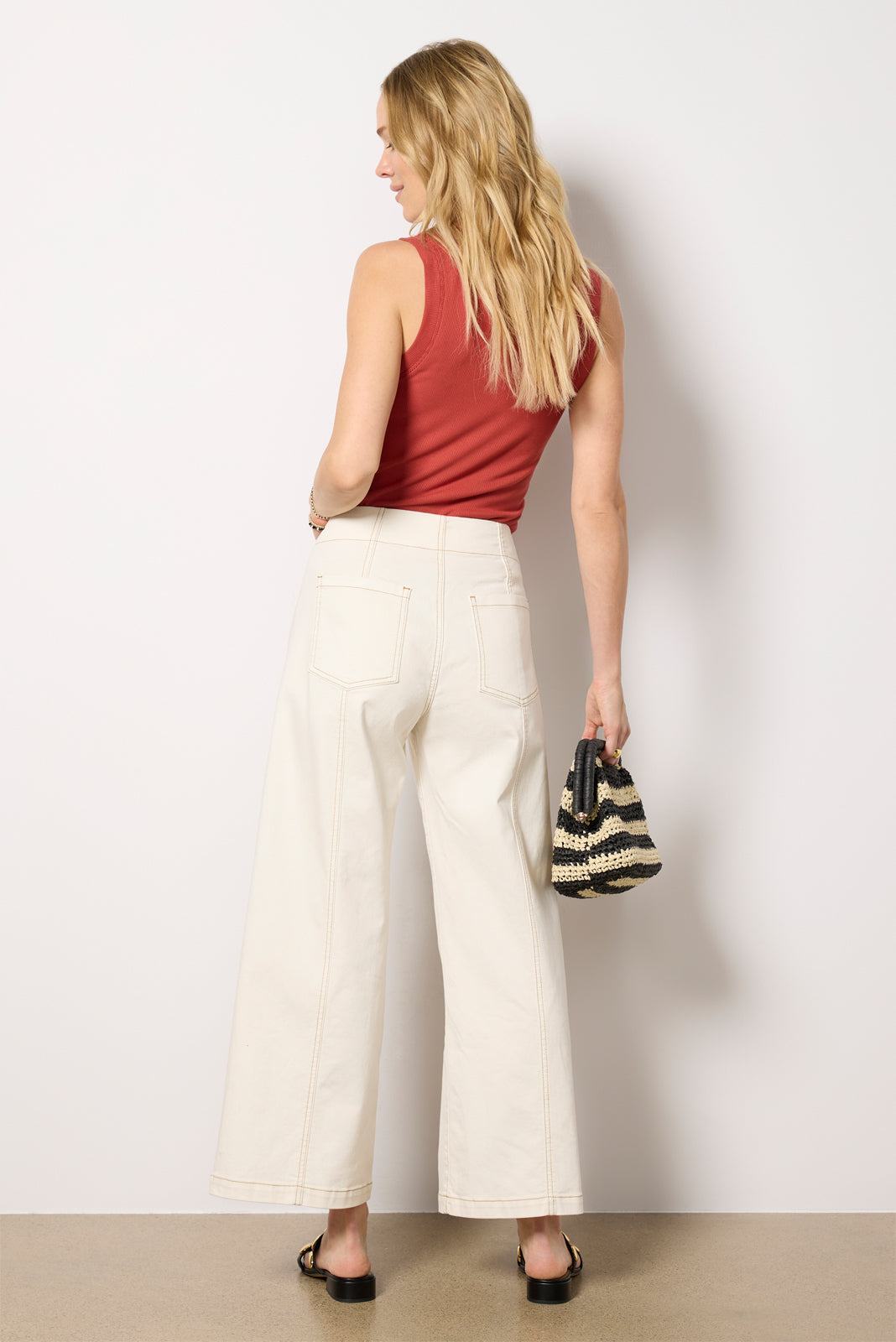Women's Meg Wide Leg with Contrast Stitch Jeans