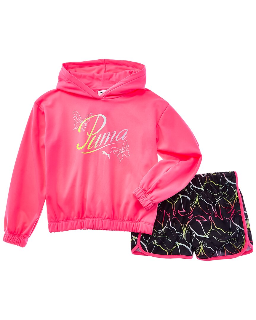 PUMA 2pc Fleece Hoodie & Tricot Short Set
