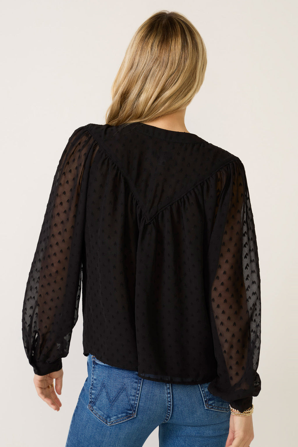 Women's Lainey Heart Clip Dot Blouse