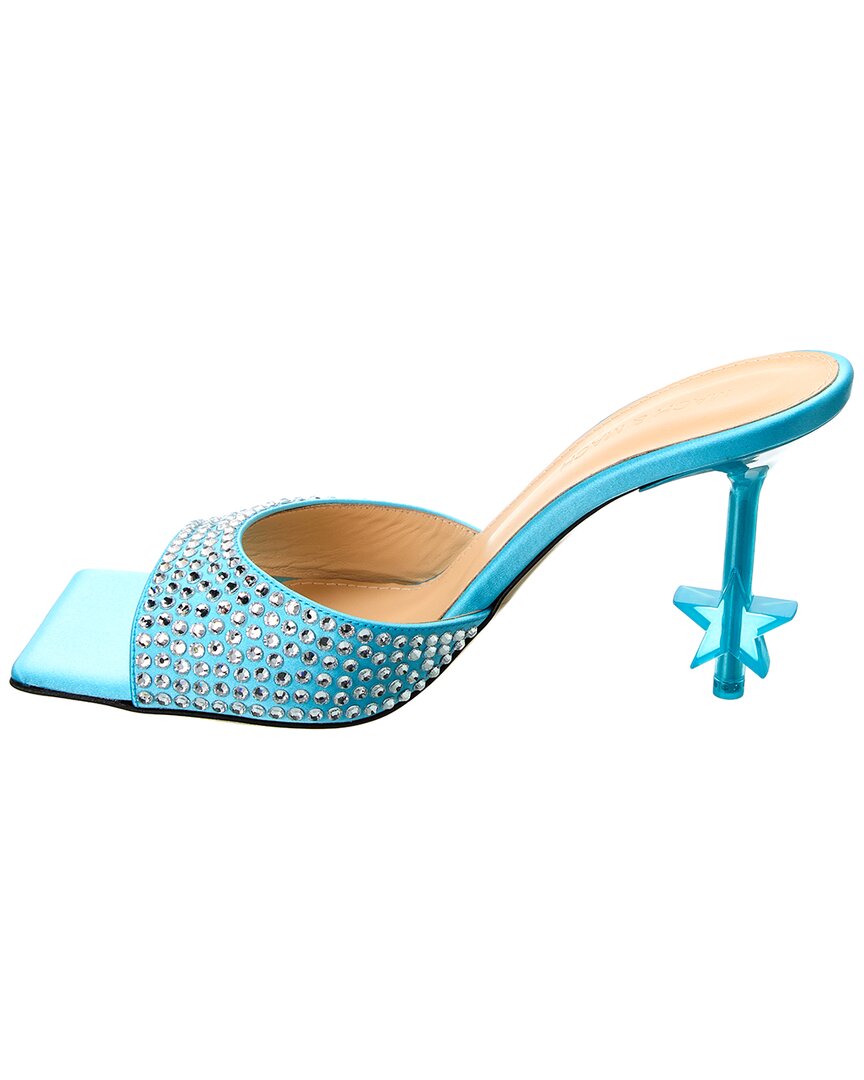 Mach & Mach Crystal-Embellished Star Satin Mule