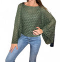 Free Spirit Bell Sleeve Top In Olive