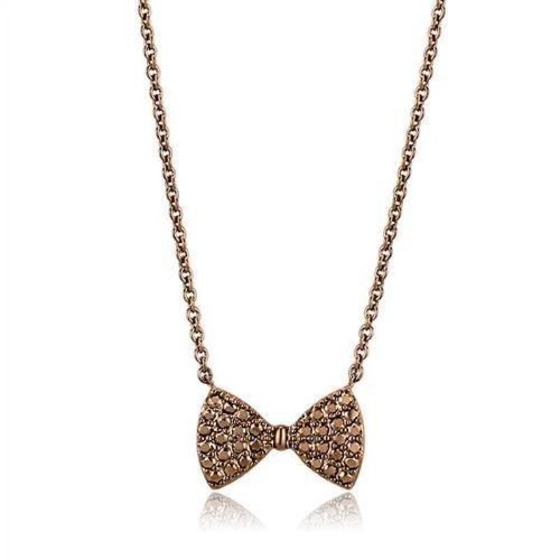 IP Coffee light Brass Chain Pendant with AAA Grade CZ in Light Coffee