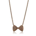 IP Coffee light Brass Chain Pendant with AAA Grade CZ in Light Coffee