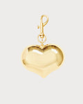Women's Grand Mylar Heart Fob Bag Charm In Gold