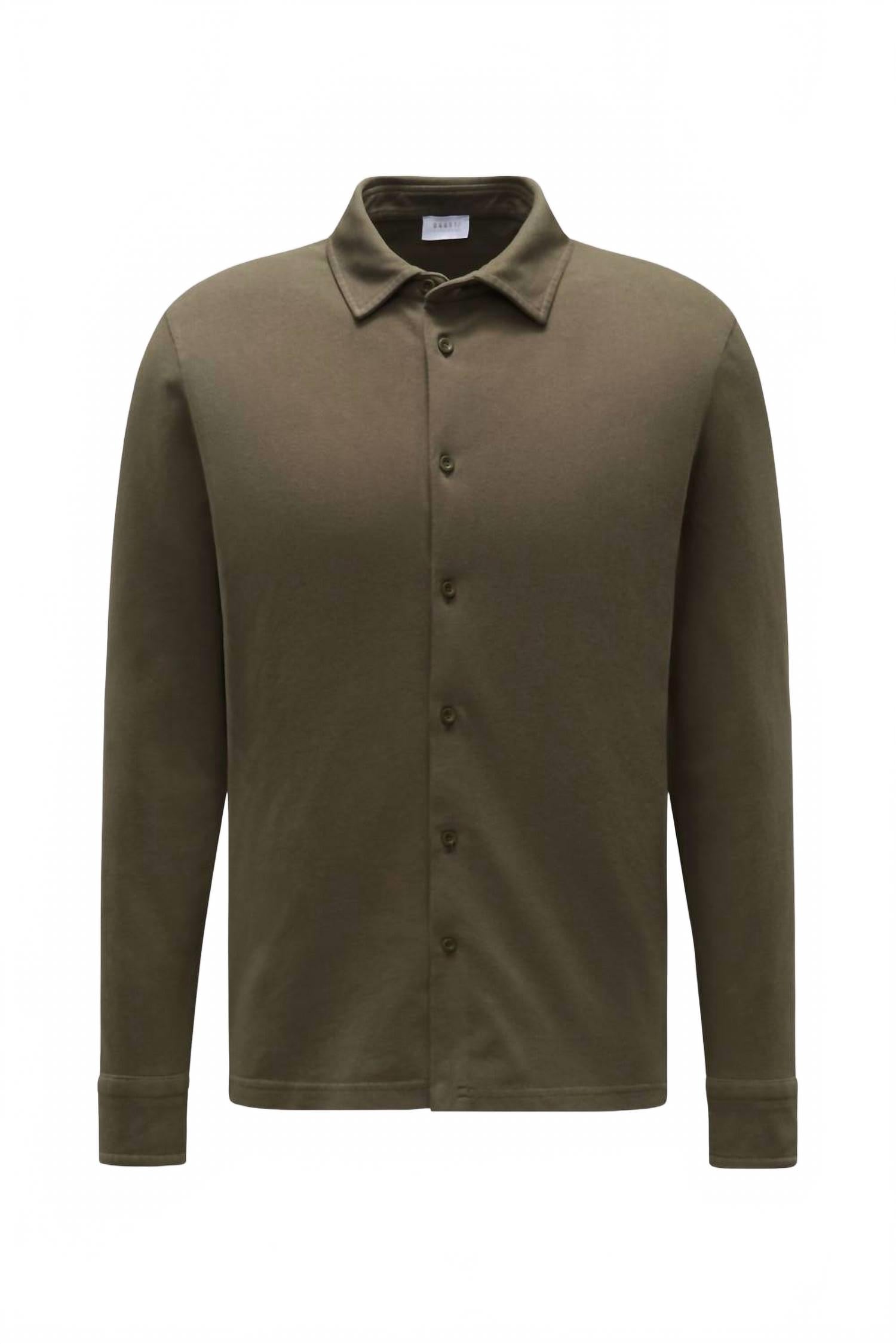 Men's Pique Long Sleeve Tee In Olive