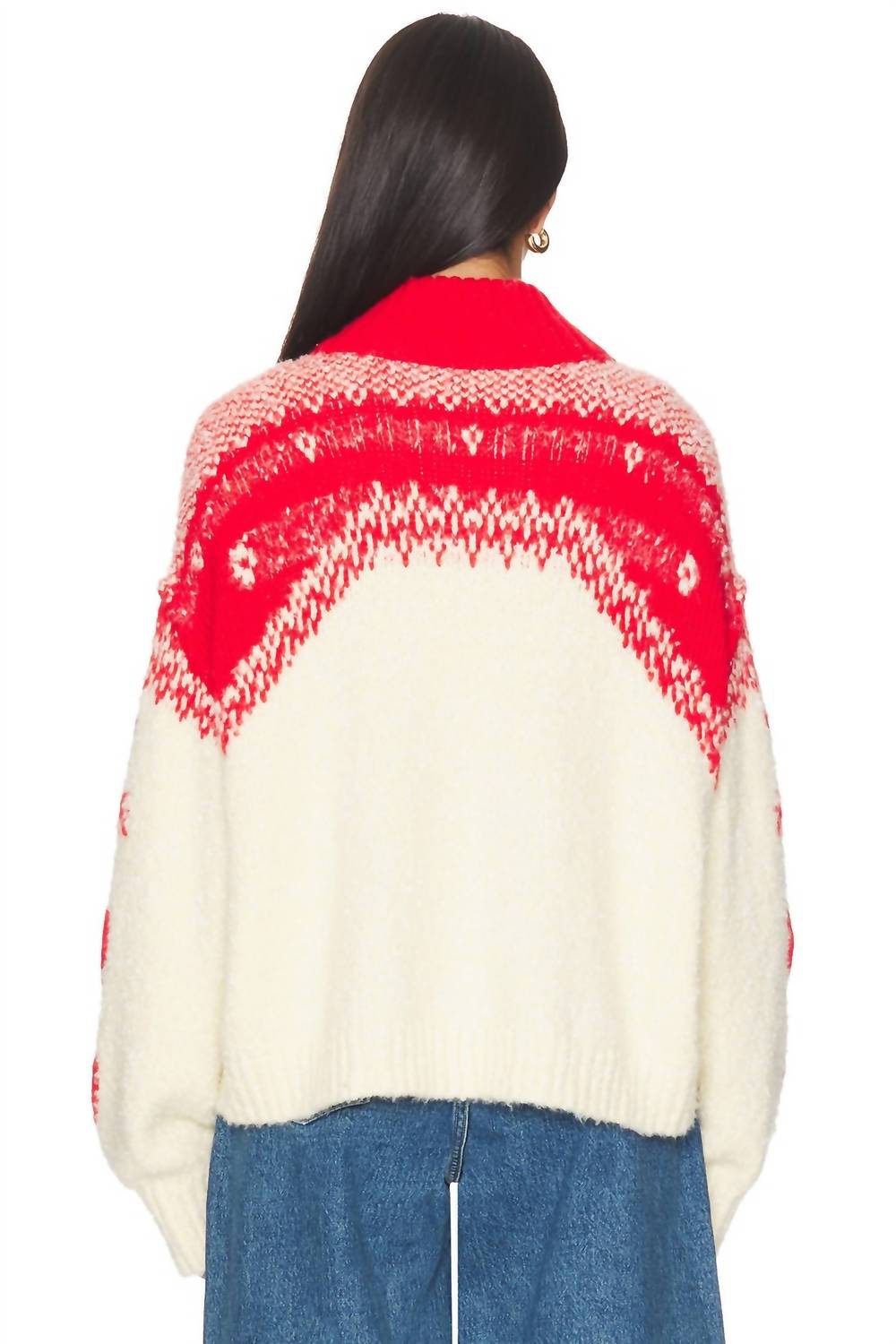 Mythical Knit Sweater In Vanilla Scarlet Combo