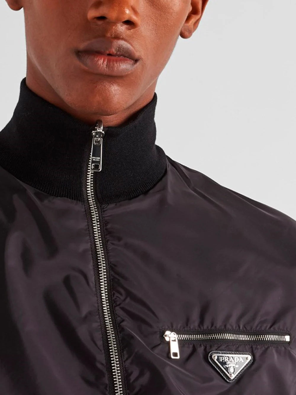 Prada Men Reversible Wool And Re-Nylon Jacket
