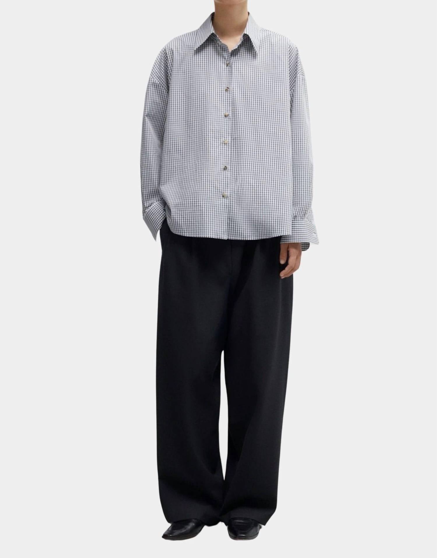 Oversized Vichy Shirt In Grey