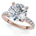Certified 3.40Ct Round Cut Diamond Engagement Ring 14k Gold Lab Grown