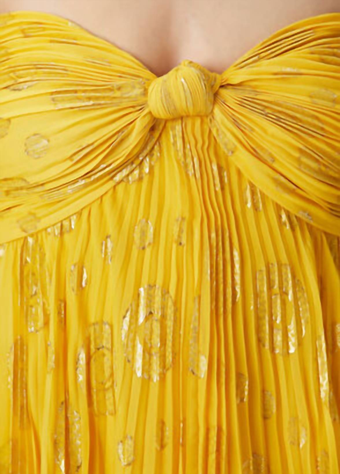 Soleil Strapless Maxi Dress In Marigold