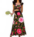 Madeira Top And Skirt Set In Black Floral