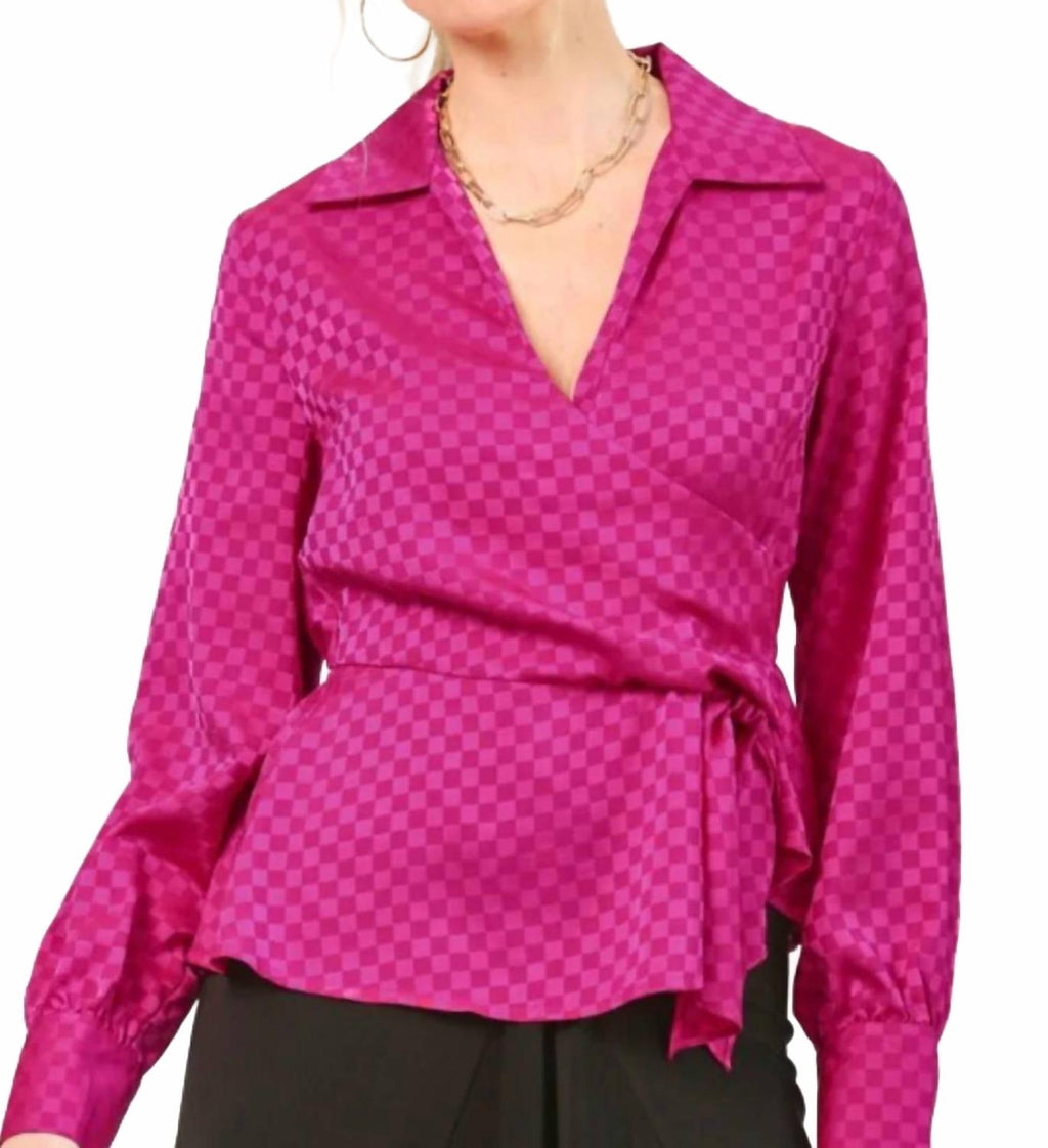 Fireside Long Sleeve Top In Fuchsia