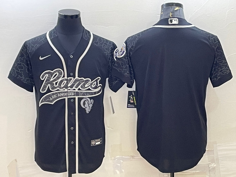 Men's Los Angeles Rams Black RFLCTV Limited Blank jersey