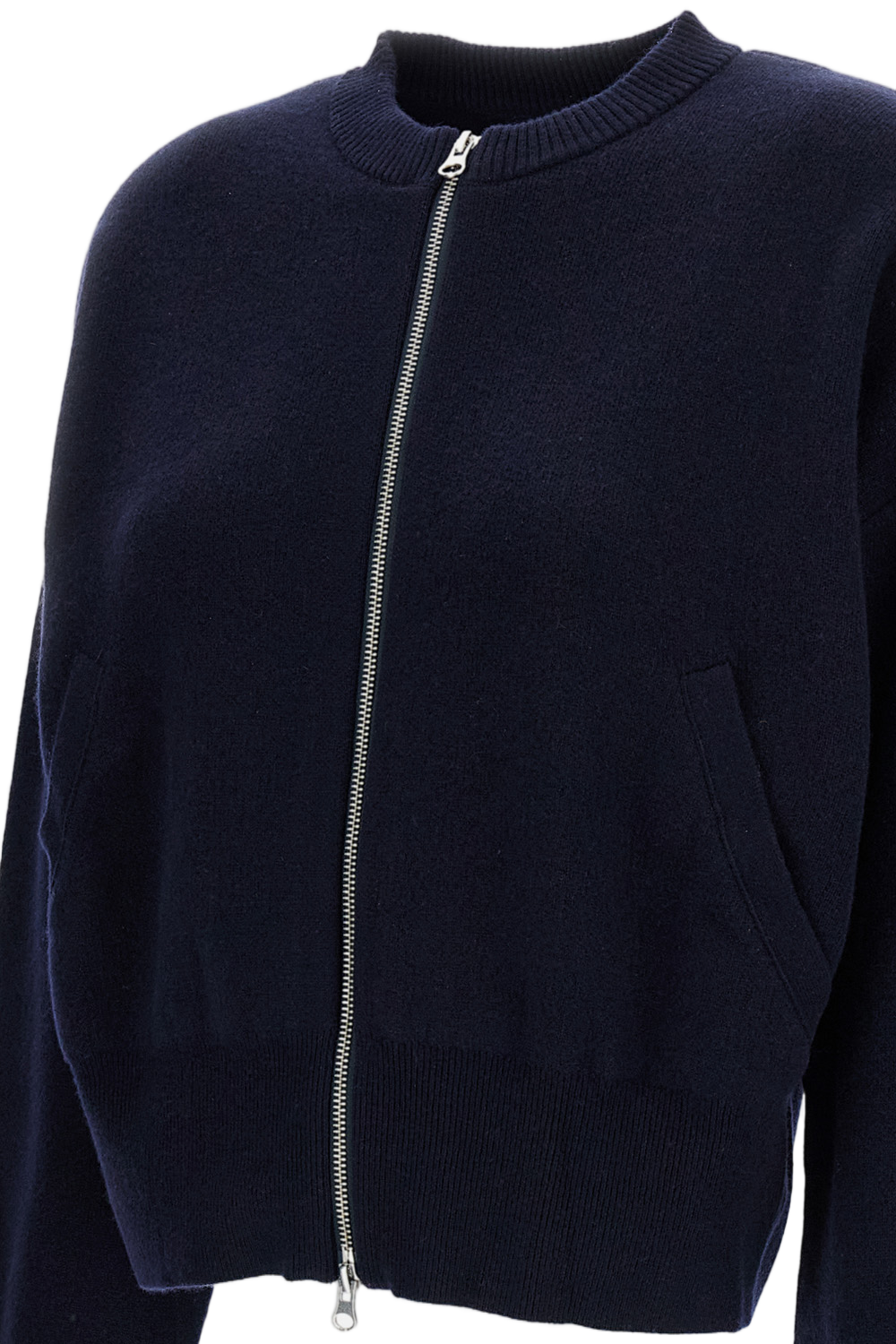 Navy Blue N.478 Xtra Fun Cashmere Zip Cardigan