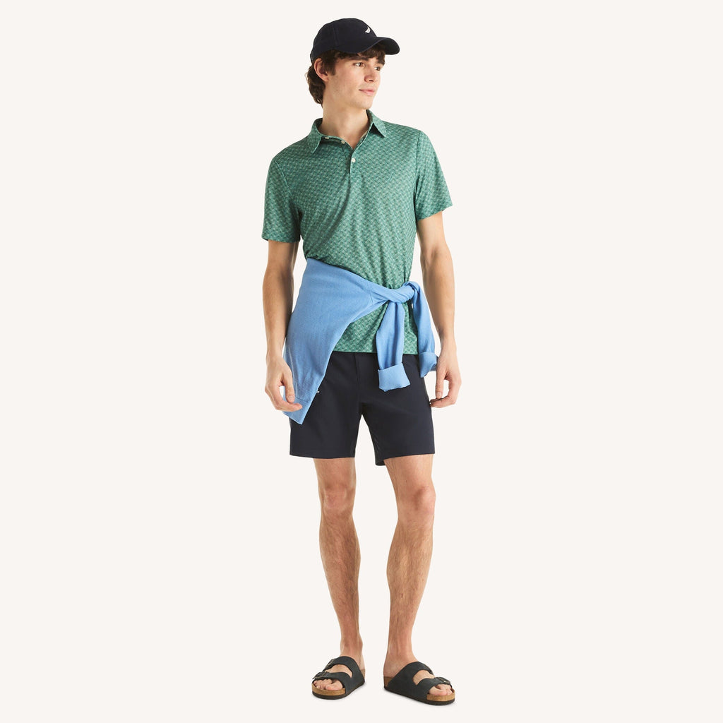 Nautica Mens Navtech Printed Performance Polo