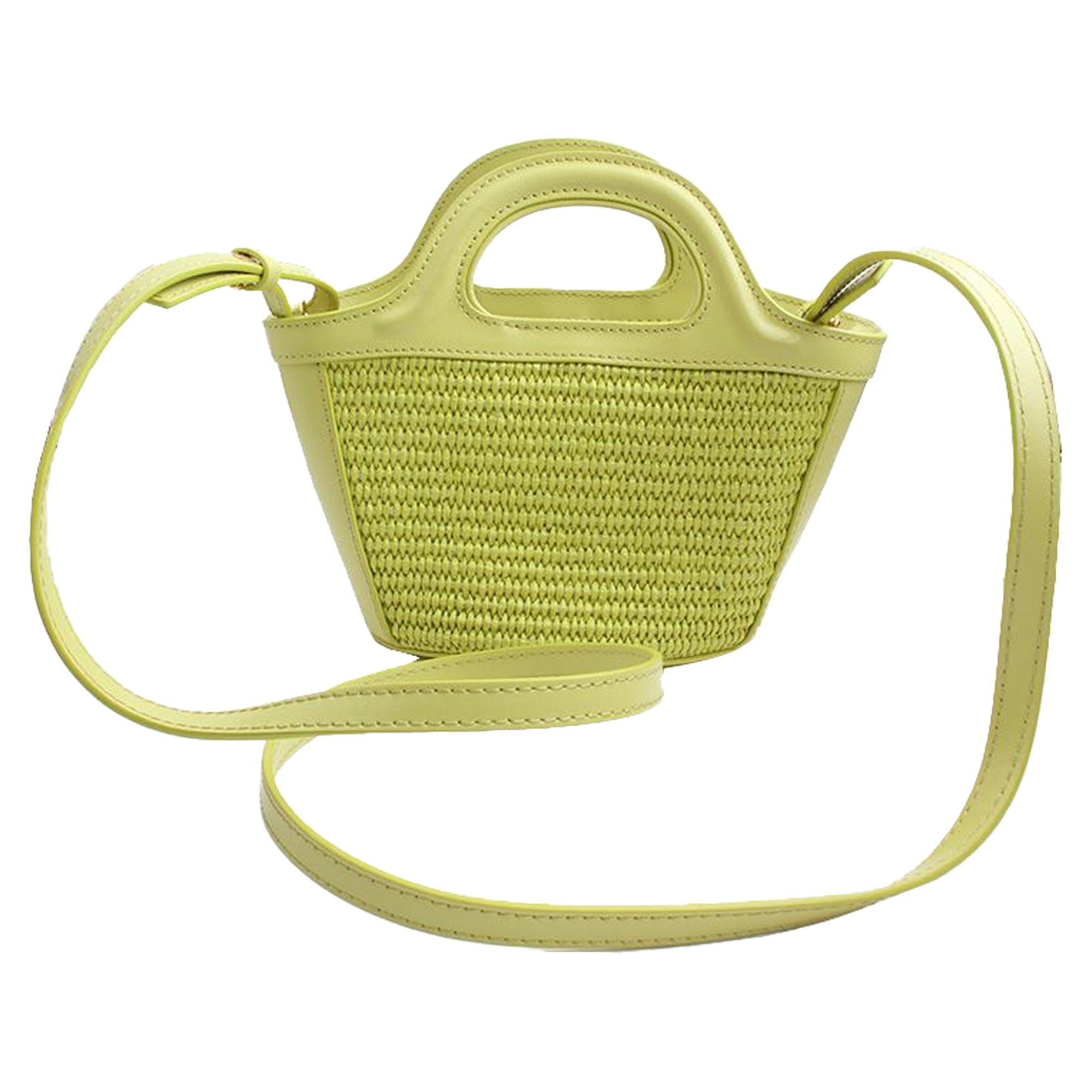 Weaving Lime Mini Fabric Crossbody Bag