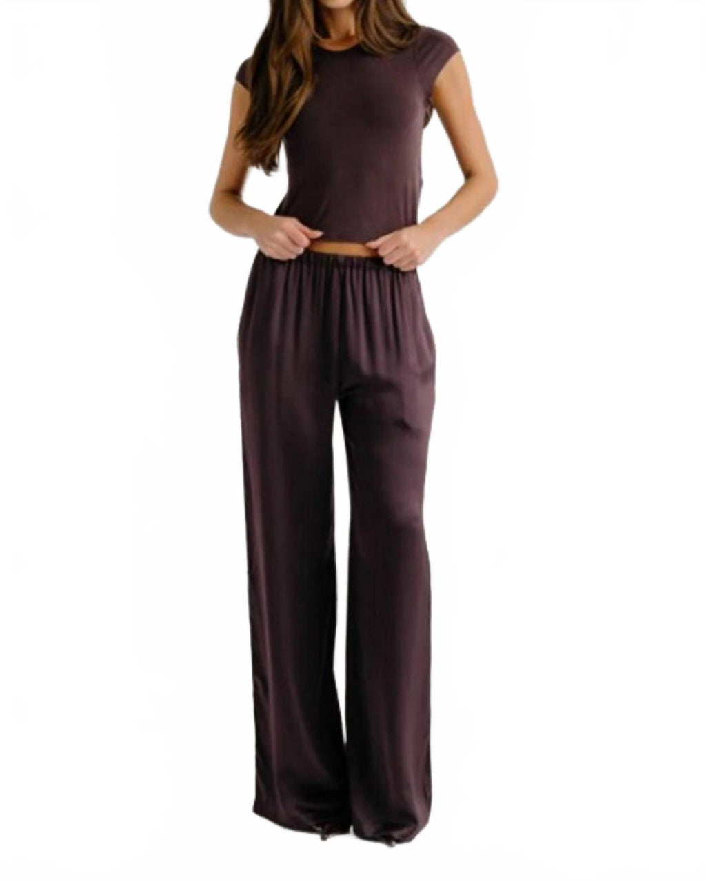 Lexi Lower Rise Relaxed Pull On Pant In Oak Tree
