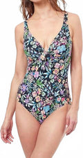 Flora V-Neck One Piece In Floral