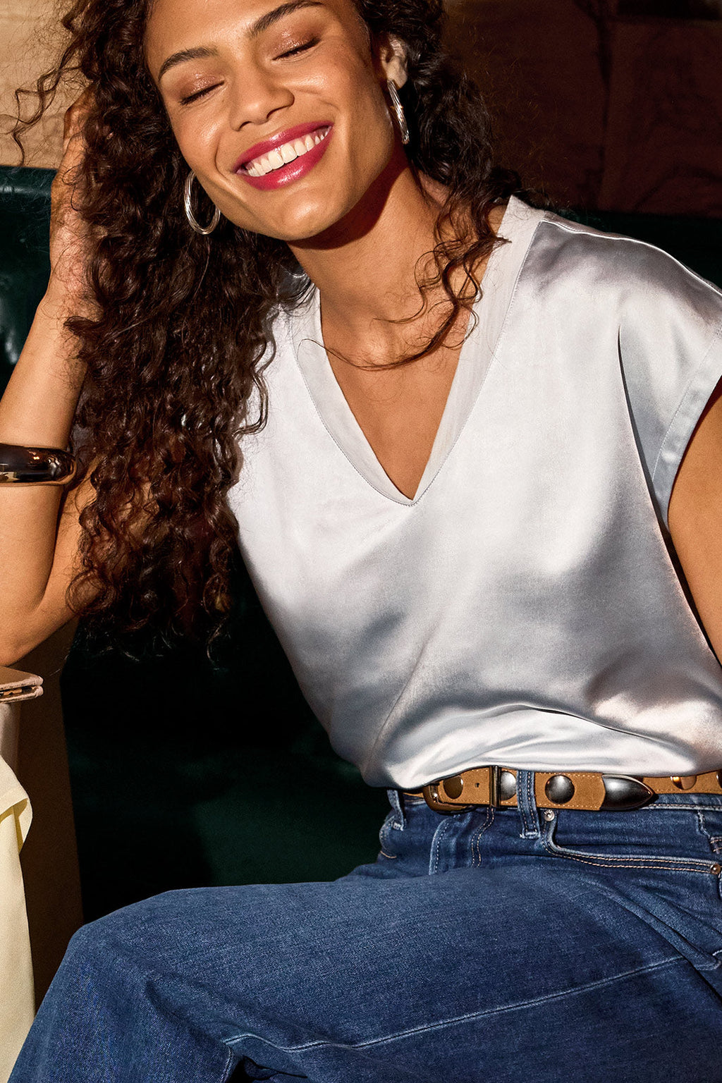 Women's Brett Studded Suede Belt