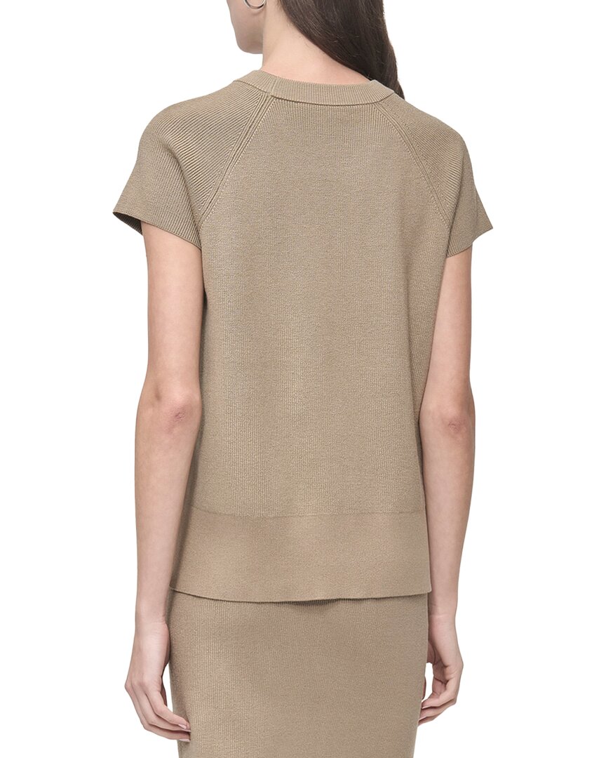 DKNY Crew Neck Pocket Top