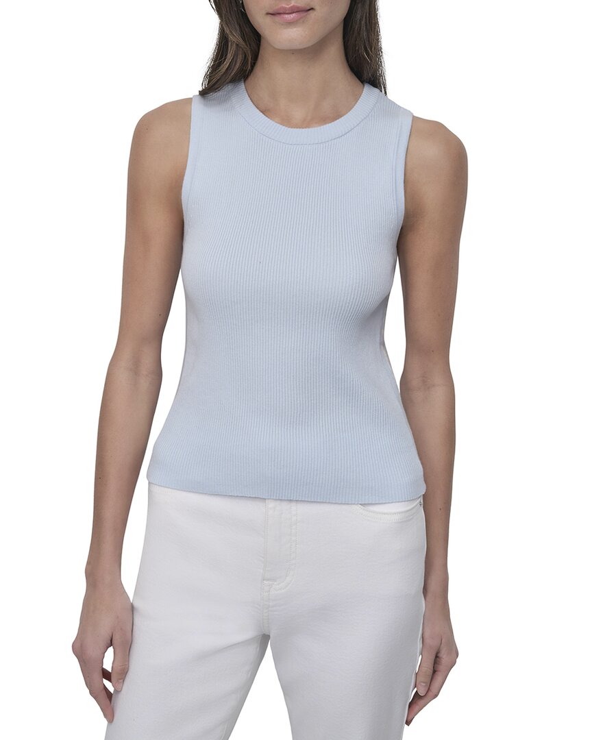 DKNY Side Logo Trim Rib Crew Neck Top