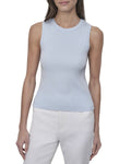 DKNY Side Logo Trim Rib Crew Neck Top