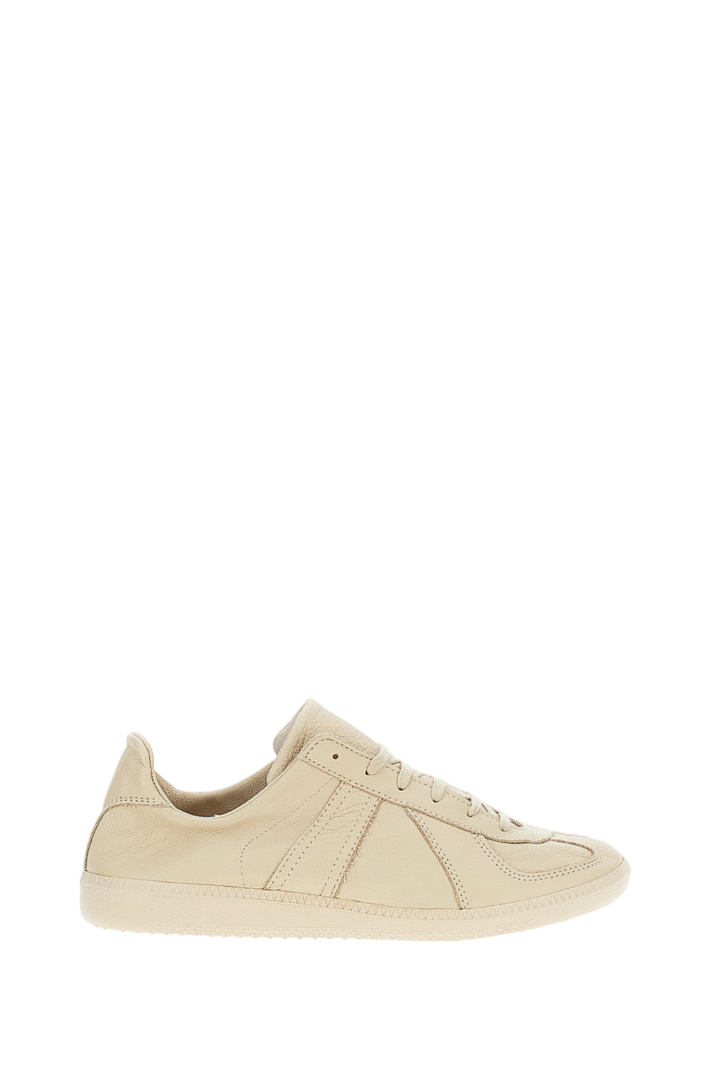 Beige KS Unlined Leather Sneakers