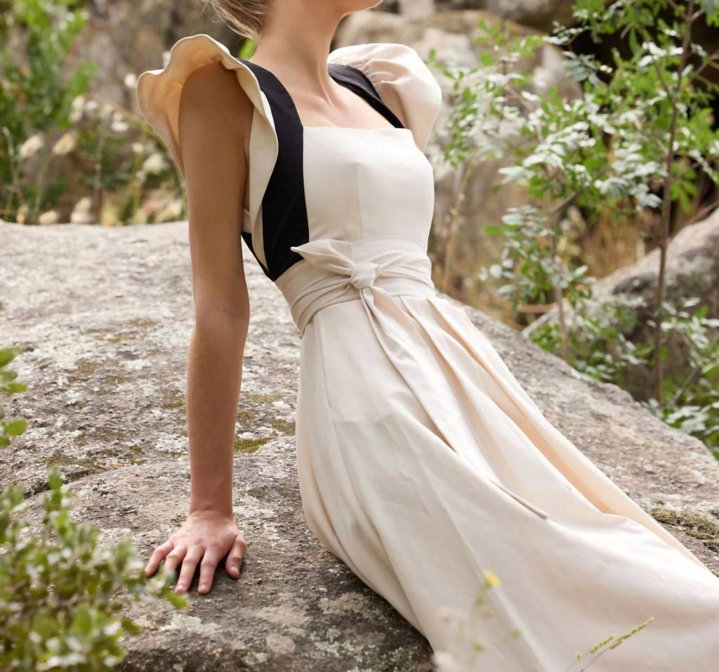 Loreto Midi Dress In Beige