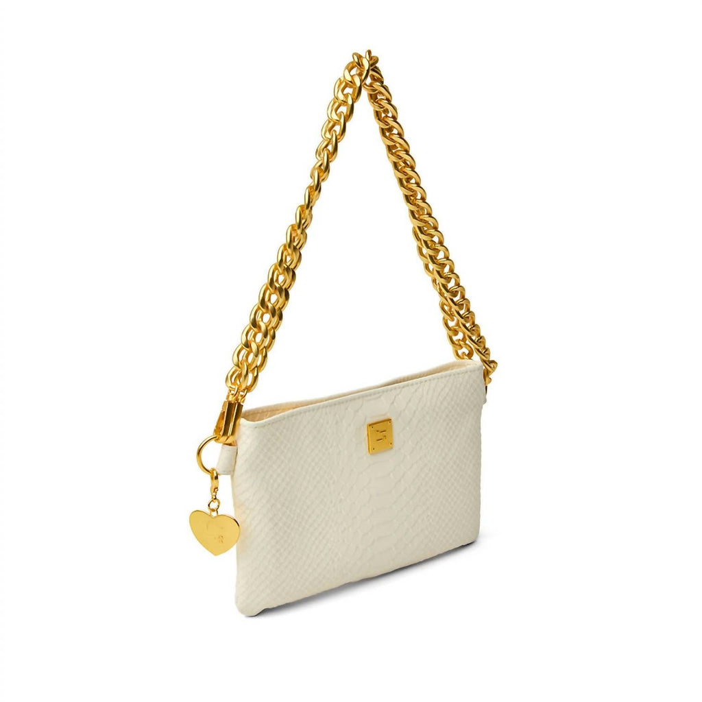 Women's Fame Bag In Cream Python