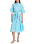 Marimekko Popliini Piirto Unikko Button Front Midi Dress