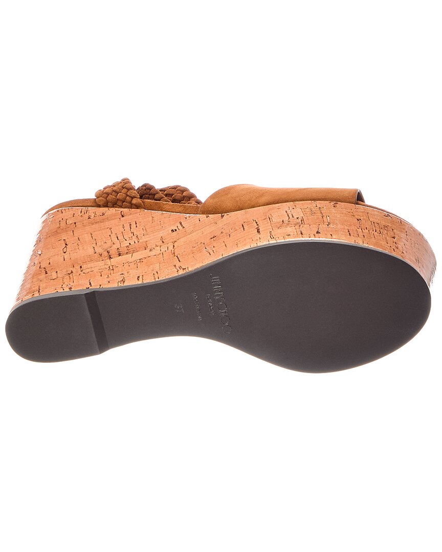 Jimmy Choo Jori 100 Suede & Cork Wedge Sandal