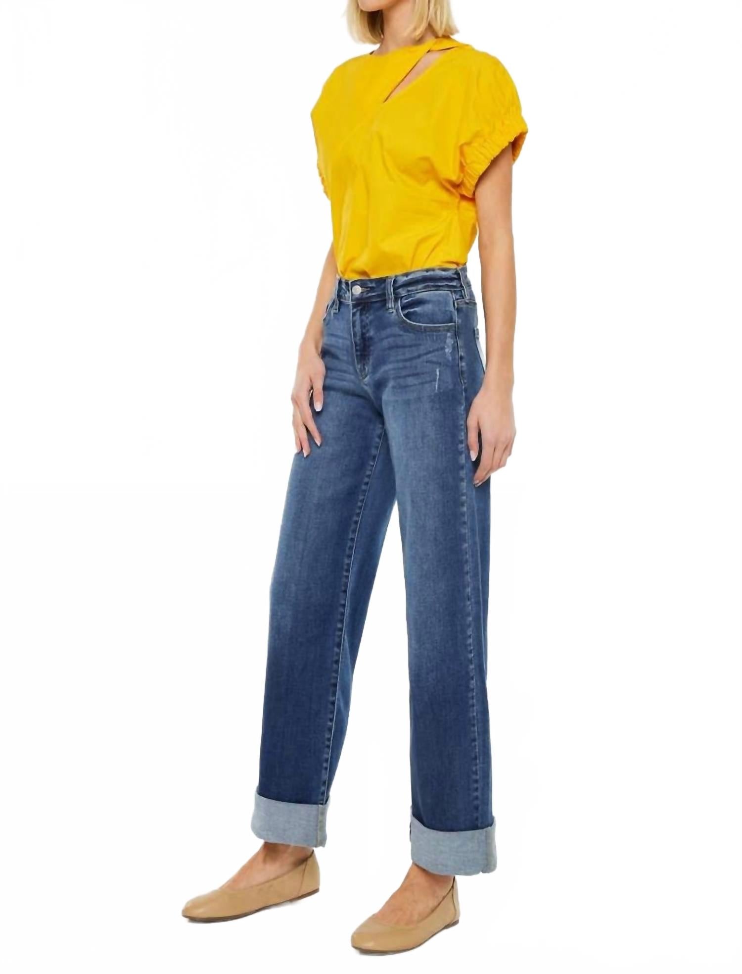 Ivanna High Rise Wide Leg Jeans In Medium