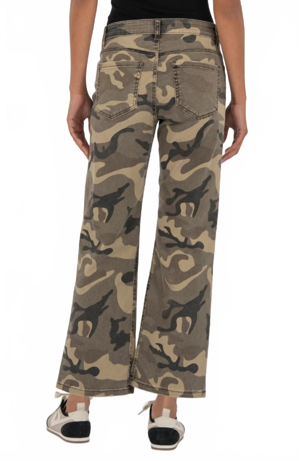 Kelsey High Rise Ankle Flare Jeans In Olive