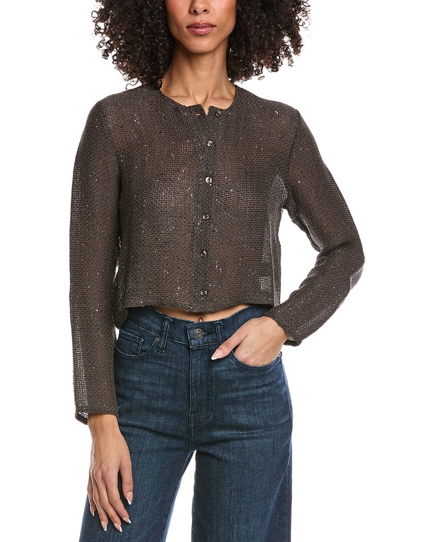 Leset Stella Crew Linen-Blend Cardigan