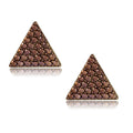 IP Coffee light Brass Earrings with AAA Grade CZ in Light Coffee