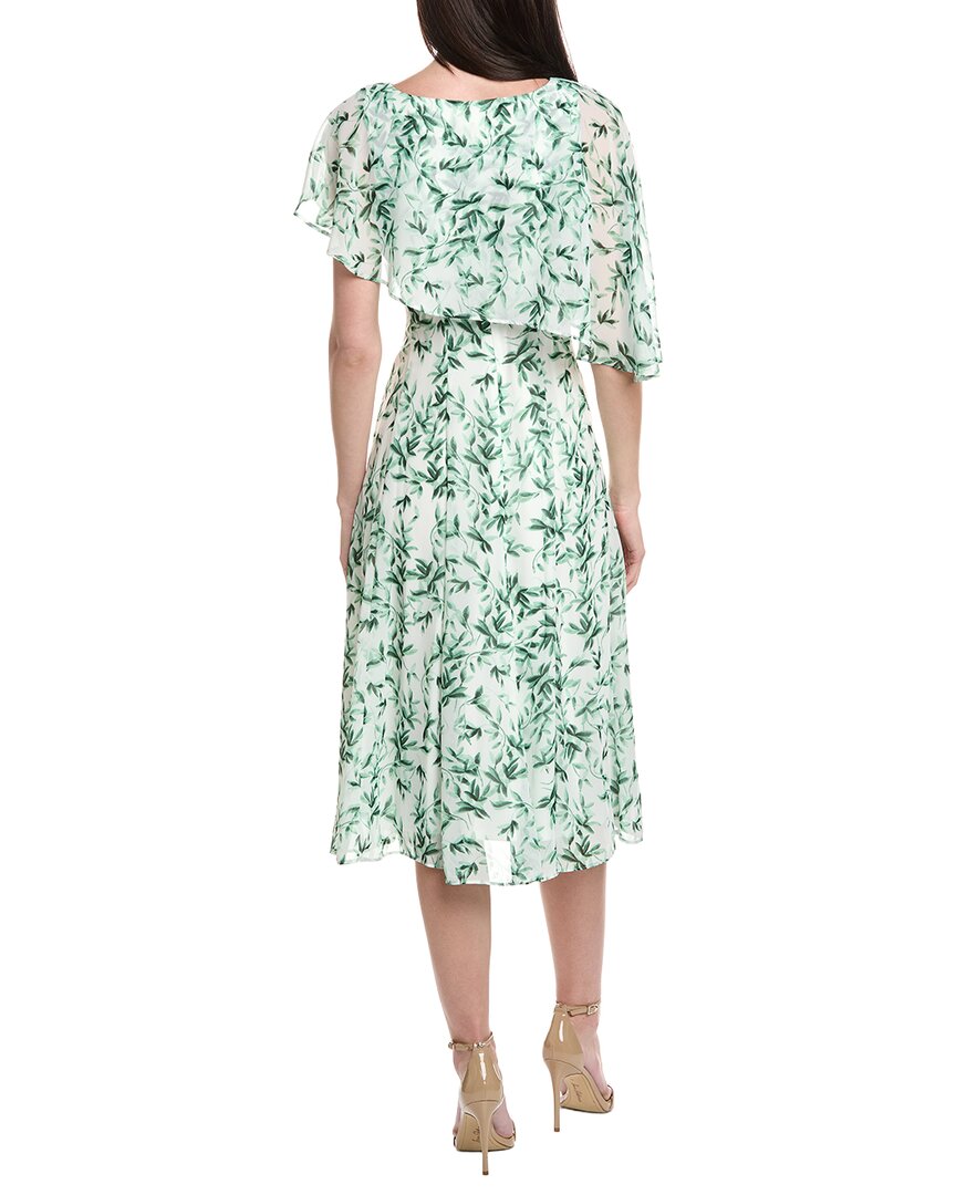 Maison Tara Printed Chiffon 3/4 Sleeve Midi Dress
