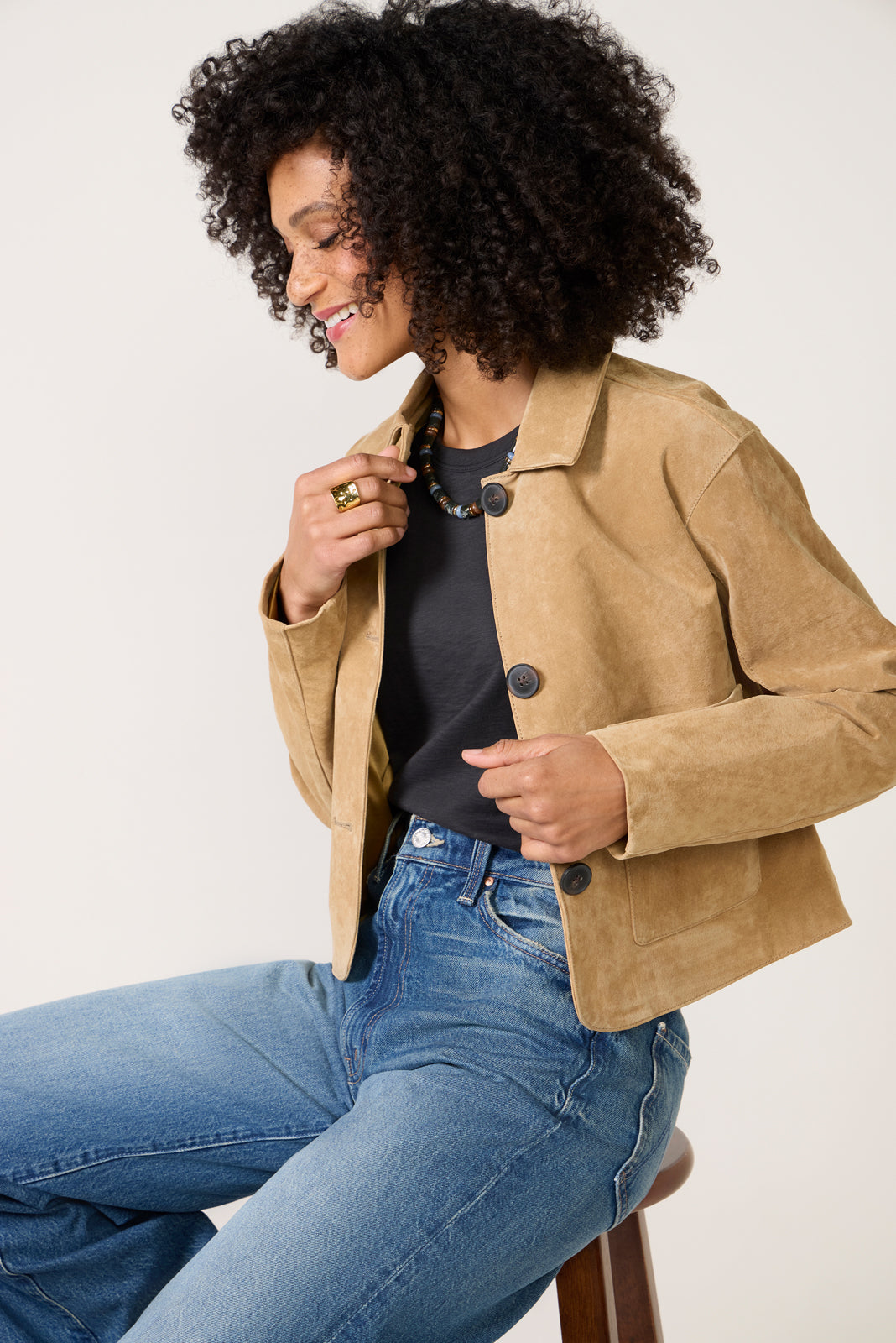 Women's Crop Suede Jacket