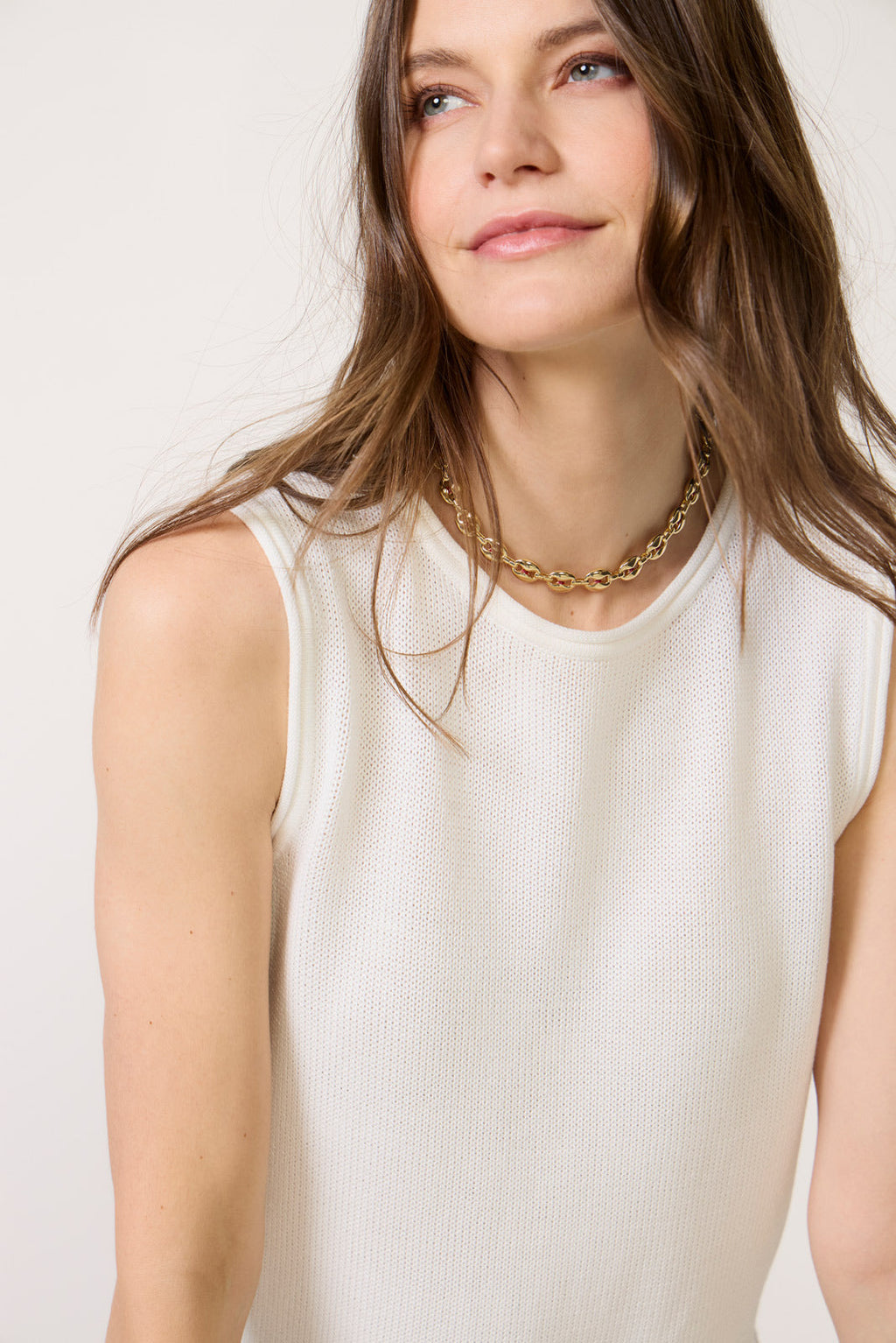 Women's Demi Sleeveless Asymmetrical Sweater Top