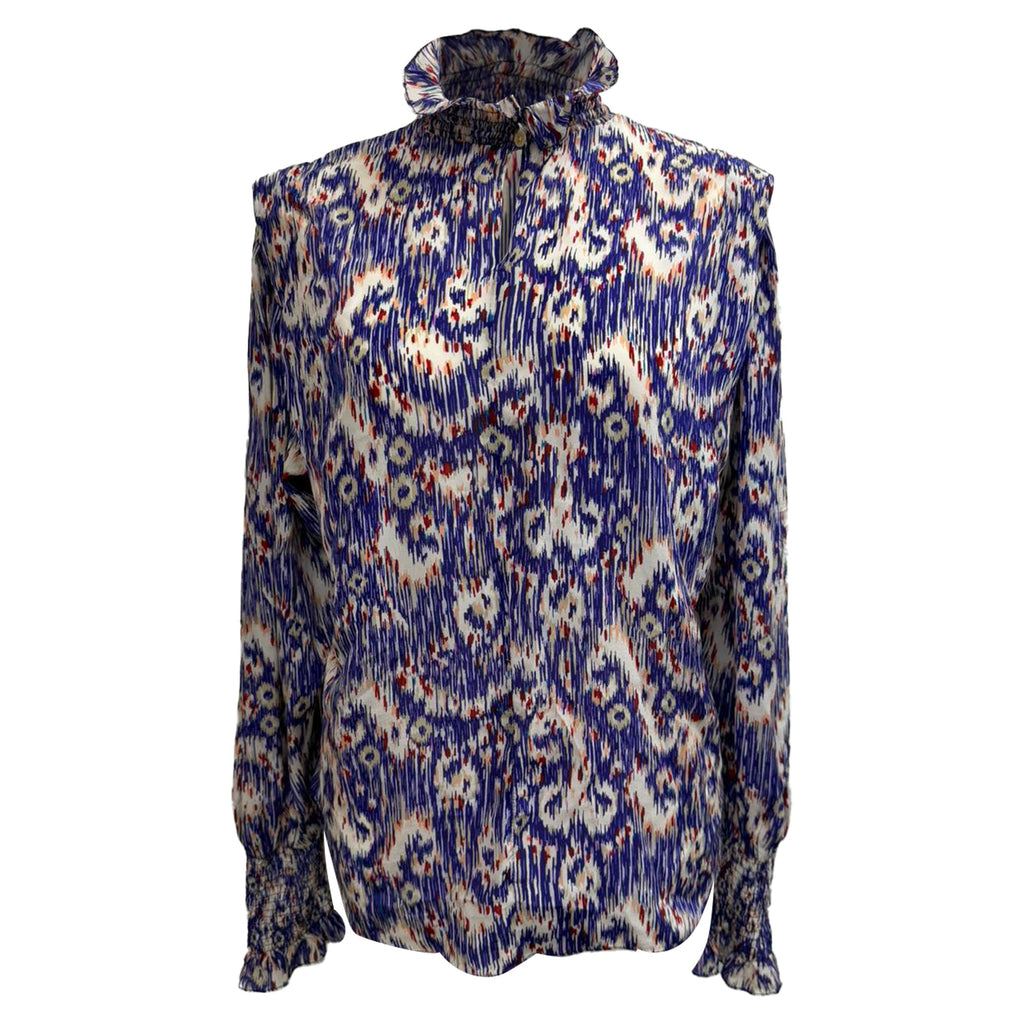Isabel Marant Etoile Printed Turtleneck Blouse in Multicolor Silk