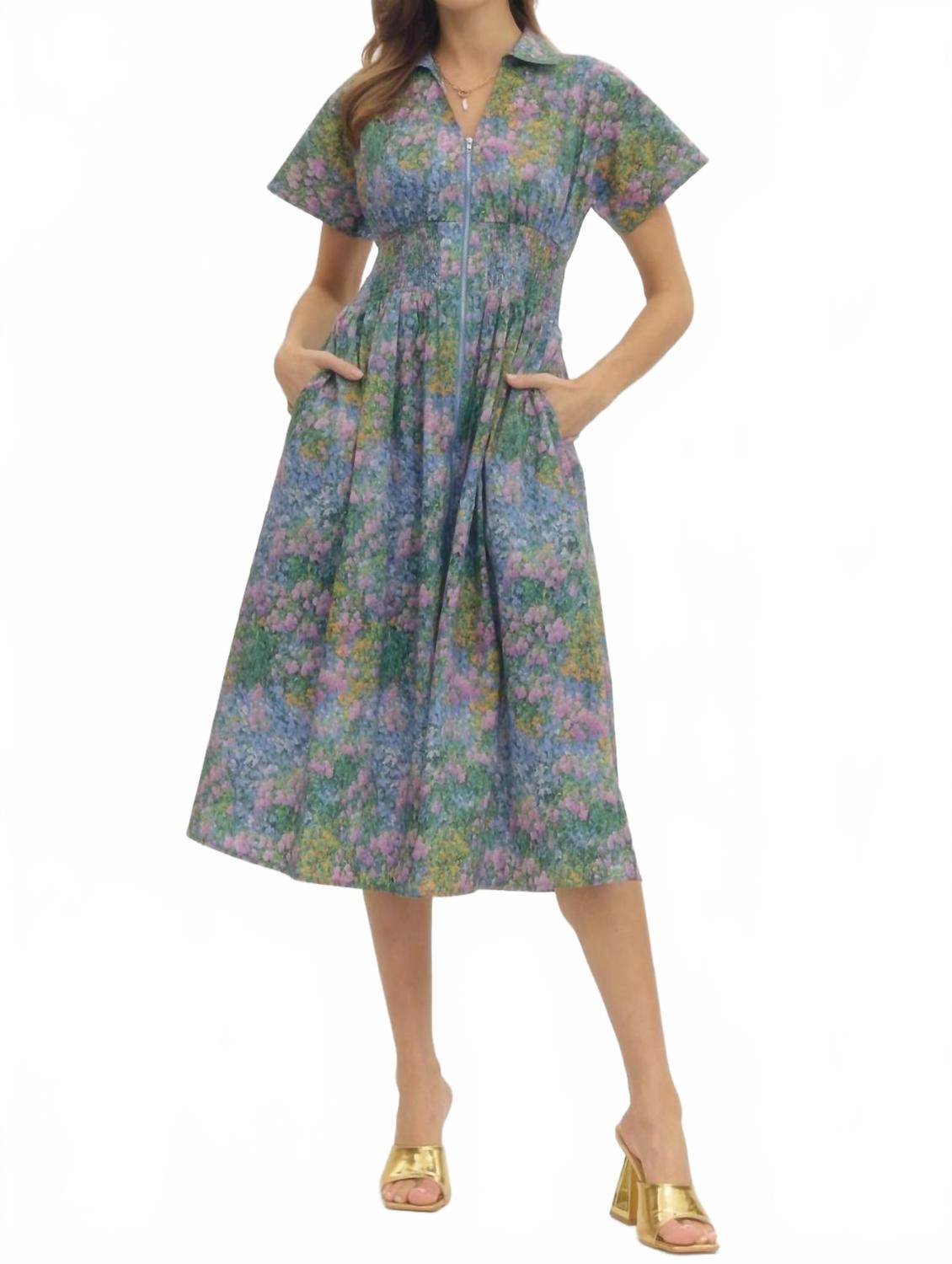 Take A Chance Midi Dress In Multicolor