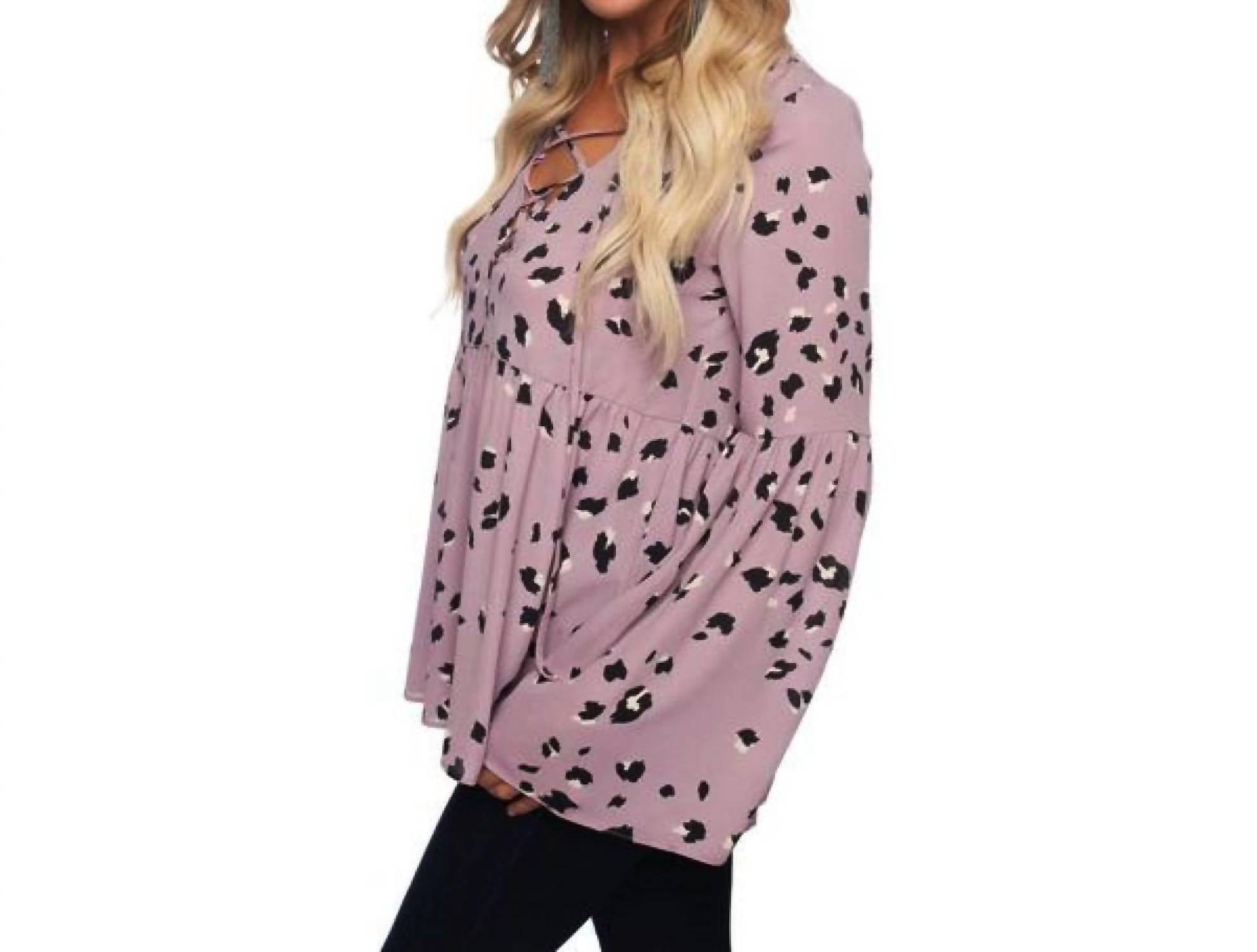 Kathy Lazy Lion Blouse In Purple